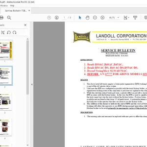 Bendi Landoll Forklift B30AC,B40AC,B45AC, Service Bulletin Manual TSB00048