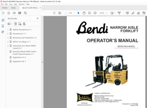 Bendi Landoll Forklift B40i3 Operator's Manual PDF