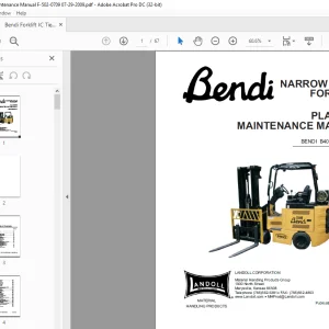 Bendi Landoll Forklift B40i3 PLANNED MAINTENANCE MANUAL