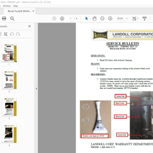 Bendi Landoll Forklift B40i4 Bulletin Service Manual TSB00061
