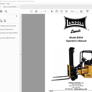 Bendi Landoll Forklift B40i4 Operator’s Manual F-580-R1