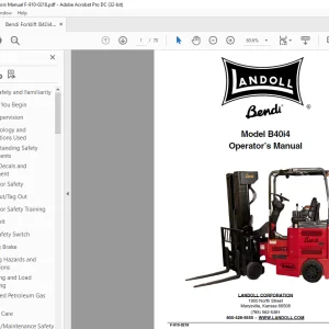 Bendi Landoll Forklift B40i4 Operator’s Manual F-910-0218