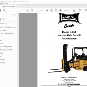 Bendi Landoll Forklift B40i4 Parts Manual - PDF DOWNLOAD