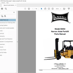 Bendi Landoll Forklift B40i4 Maintenance Manual F-581-R1 PDF