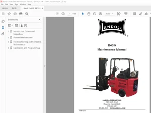 Bendi Landoll Forklift B40i5 Maintenance Manual F-809-1218 PDF