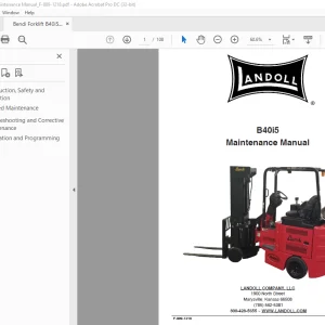 Bendi Landoll Forklift B40i5 Maintenance Manual F-809-1218 PDF