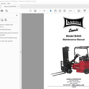 Bendi Landoll Forklift B40i5 Maintenance Manual F-809-R0