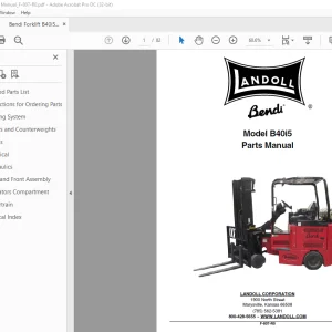 Bendi Landoll Forklift B40i5 Parts Manual F-807-R0 PDF