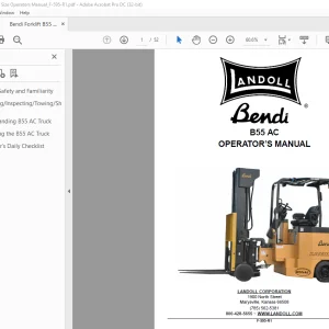 Bendi Landoll Forklift B55 AC Operator’s Manual F-595-R1