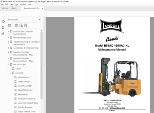 Bendi Landoll Forklift B55AC B55AC HL Maintenance Manual F-594-R2 PDF