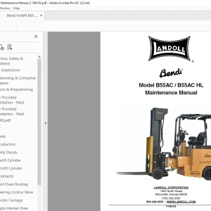 Bendi Landoll Forklift B55AC / B55AC HL Maintenance Manual F-594-R2