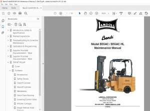 Bendi Landoll Forklift B55AC / B55AC HL Maintenance Manual F-594-R2