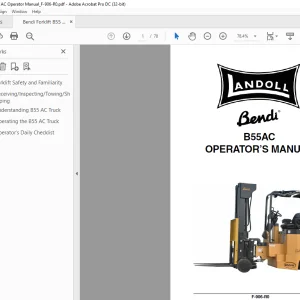 Bendi Landoll Forklift B55AC Operator’s Manual F-906-R0