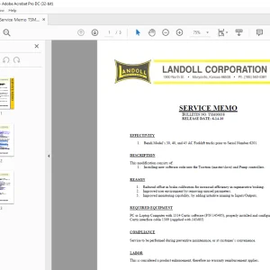 Bendi Landoll Forklift SERVICE MEMO Manual TSM00038