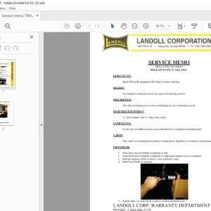 Bendi Landoll Forklift Service Memo Manual 00045