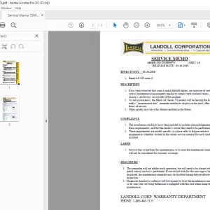 Bendi Landoll Forklift Service Memo Manual TSM00074