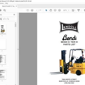 Bendi Landoll Narrow Aisle Forklift B40i3 Planned Maintenance Manual