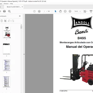 Bendi Landoll Montacargas Articulado  B40i5 Manual del Operador F-1051-0719