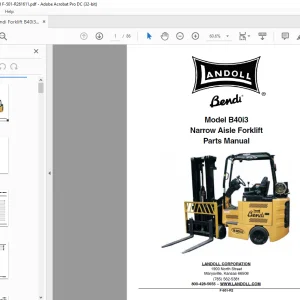 Bendi Landool Forklift B40i3 Narrow Aisle Forklift Parts Manual F-501-R2