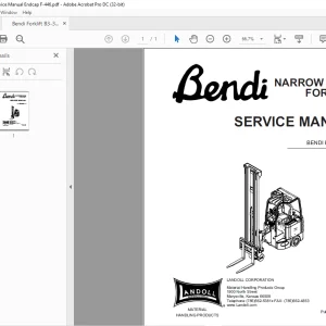 Bendi Narrow Aisle Forklift B330 Service Manual F-446