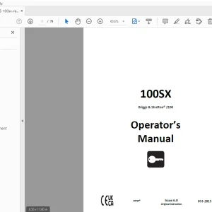 Ditch Witch 100SX Briggs & Stratton 2100 Operator’s Manual PDF