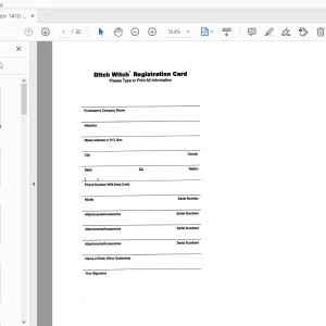 Ditch Witch 1410 & 1420 Operator's Manual 054-401 PDF