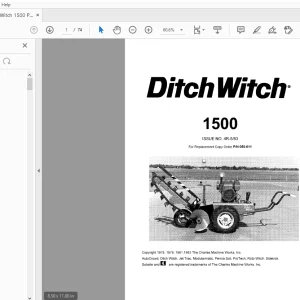 Ditch Witch 1500 Parts Manual 050-611 PDF
