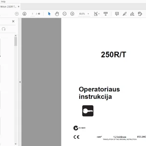 Ditch Witch 250R/T Operatoriaus instrukcija 053-2443 (LI) PDF