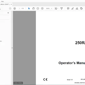 Ditch Witch 250R/T Operator’s Manual 053-2828 PDF