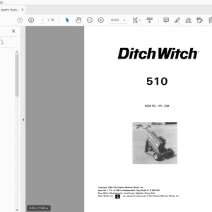Ditch Witch 510 Parts Manual 050-691 PDF