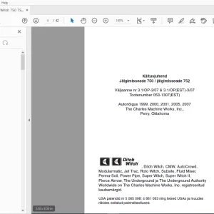 Ditch Witch 750/752 Jälgimisseade Käitusjuhend 053-1307 (EST) PDF
