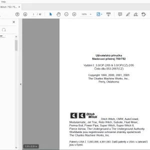 Ditch Witch 750/752 Sledovací přístroj Uživatelská příručka 053-2667 PDF