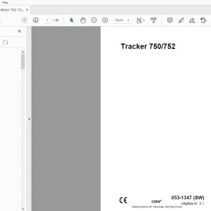 Ditch Witch 750/752 Tracker Operator's Manual 053-1347 PDF