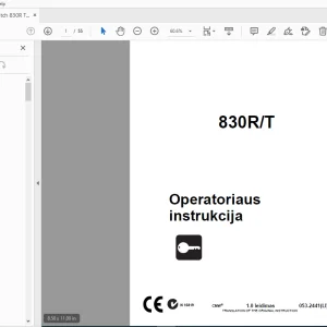 Ditch Witch 830R/T Operatoriaus instrukcija 053-2441 (LI) PDF