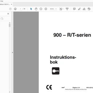 Ditch Witch 900 R/T serien Instruktionsbok 053-2231(SW) PDF