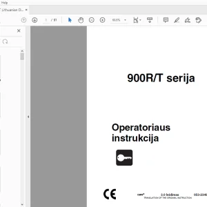 Ditch Witch 900R/T serija Operatoriaus instrukcija 053-2349 (LT) PDF
