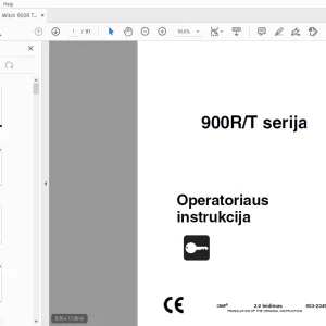 Ditch Witch 900R/T serija Operatoriaus instrukcija 053-2349 (LT) PDF