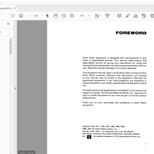 Ditch Witch C77 Operator's Manual 054-407 PDF