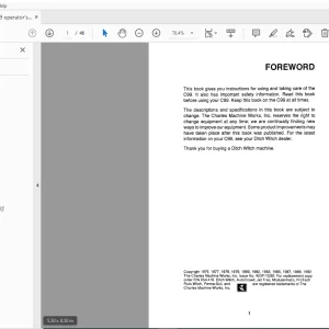 Ditch Witch C99 Operator's Manual 054-419 PDF