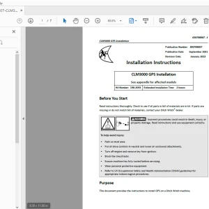 Ditch Witch CLM3000 GPS Installation Instructions Manual PDF