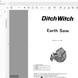 Ditch Witch Earth Saw Parts Manual 050-547 PDF