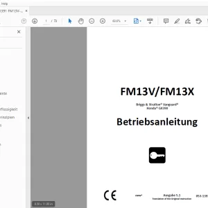 Ditch Witch FM13V/FM13X Betriebsanleitung 053-1391 (G) PDF