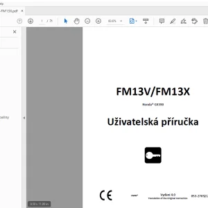 Ditch Witch FM13V/FM13X Honda GX390 Uživatelská příručka 053-2765 (CZ) PDF