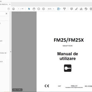 Ditch Witch FM25/FM25X Kubota D1105 Manual de utilizare 053-3335 (RO) PDF