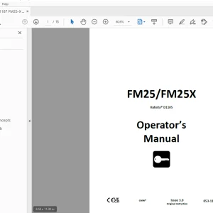 Ditch Witch FM25/FM25X Kubota D1105 Operator’s Manual 053-1187 PDF