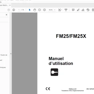 Ditch Witch FM25/FM25X Manuel d’utilisation 053-1251 (F) PDF