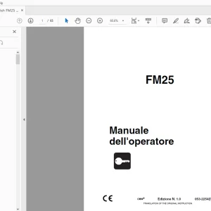 Ditch Witch FM25 Manuale dell'operatore 053-2254 (I) PDF