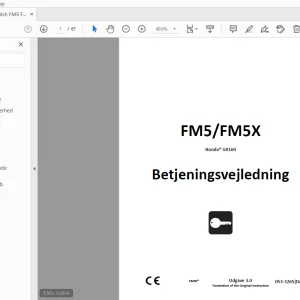 Ditch Witch FM5/FM5X Honda GX160 Betjeningsvejledning 053-3265 (DA) PDF