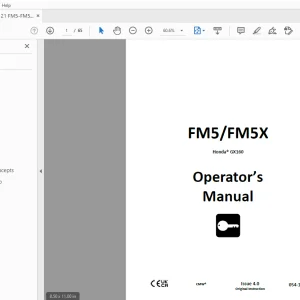 Ditch Witch FM5/FM5X Honda GX160 Operator’s Manual 054-121 PDF