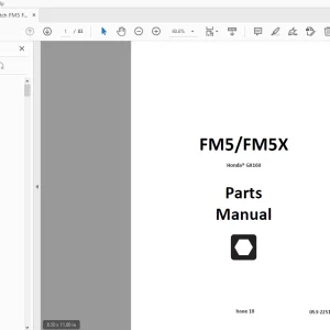 Ditch Witch FM5/FM5X Honda GX160 Parts Manual 053-2251 PDF